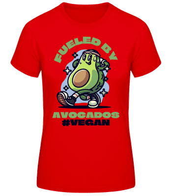 Fueled By Avocados - T-shirt standard Femme - Rouge - Devant