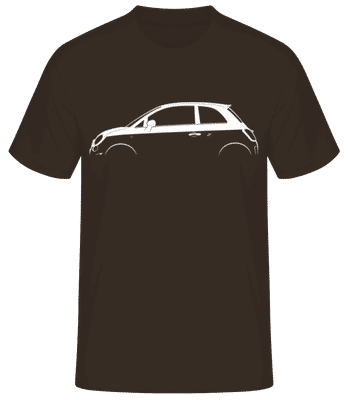 'Fiat 500 Abarth (2008)' Silhouette - Männer Basic T-Shirt - Braun - Vorne