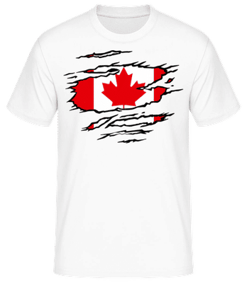 Riped Flag Canada - Pánske basic tričko - Biela - Predné