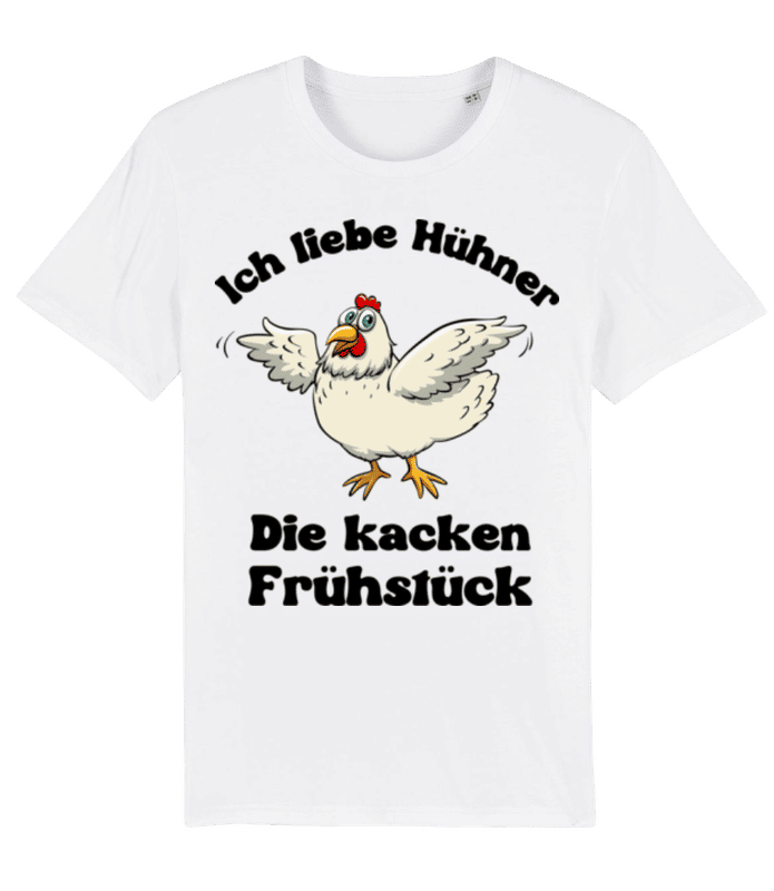 Vorschau: Hühner kacken Frühstück - Männer Bio T-Shirt Stanley Stella 2.0 - Weiß - Vorne