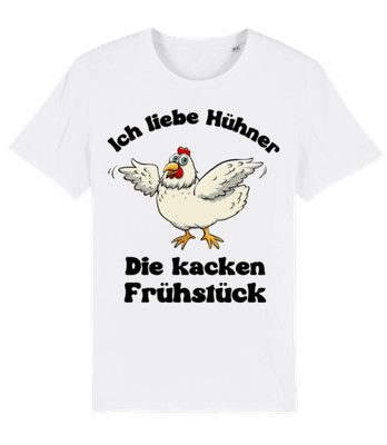 Hühner kacken Frühstück - Männer Bio T-Shirt Stanley Stella 2.0 - Weiß - Vorne