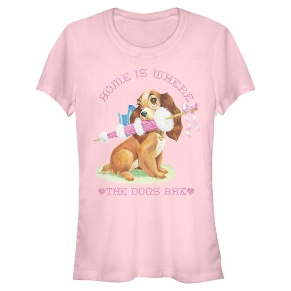 Disney Classics - La Belle et le Clochard - Lady Home Dog - Femme T-shirt - Rose - Devant