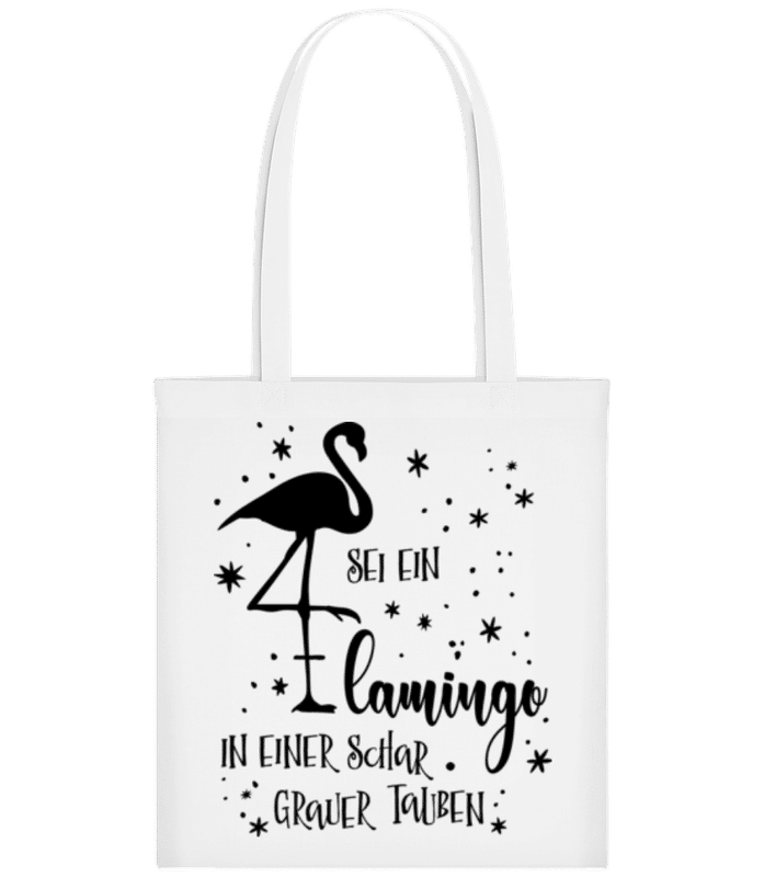 Vorschau: Sei Ein Flamingo - Stofftasche - Weiß - Vorne