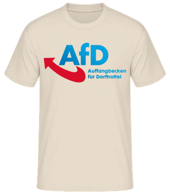 Auffangbecken Für Dorftrottel - Männer T-Shirt B&C - Creme - Vorne