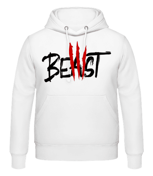 Aperçu: Beast - Sweat à capuche Homme - Blanc - Devant