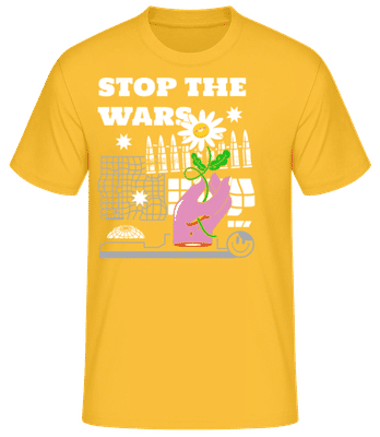Stop War - Männer Basic T-Shirt - Goldgelb - Vorne