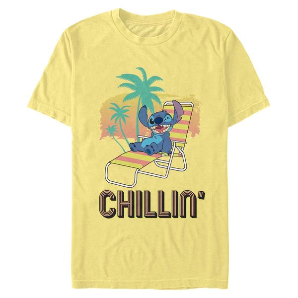 Aperçu: Disney Classics - Lilo & Stitch - Stitch Chillin - Homme T-shirt - Jaune - Devant