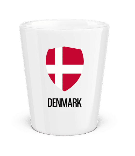 Denmark - Shot Glass - White - Front