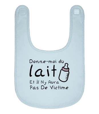 Donne-Moi Du Lait - Bavoir Bébé bio - Bleu clair - Devant