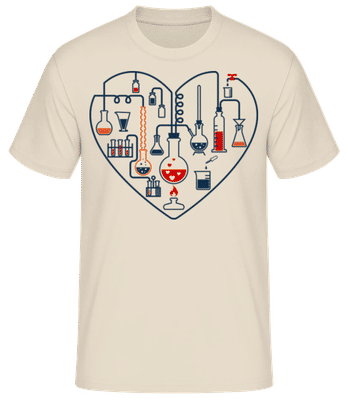 Science Love - Men's Basic T-Shirt - Cream - Front