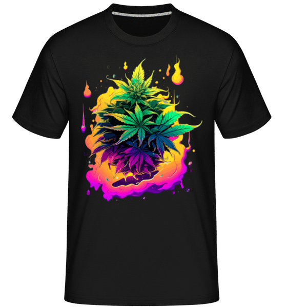 Aperçu: Fleurs De Cannabis Arc-en-ciel -  T-Shirt Shirtinator homme - Noir - Devant