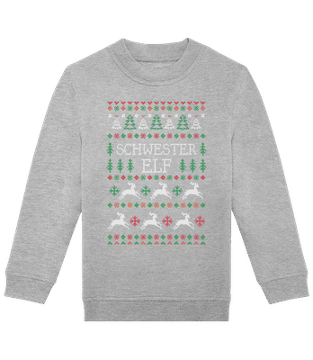Schwester Elf - Kinder Standard Pullover - Grau meliert - Vorne