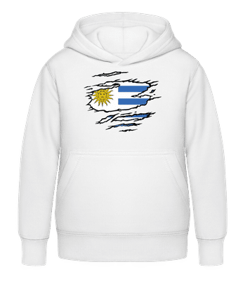 Drapeau déchiré Uruguay - Sweat à capuche Enfant - Blanc - Devant