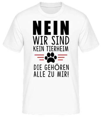 Wir Sind Kein Tierheim Katzen - Männer Basic T-Shirt - Weiß - Vorne