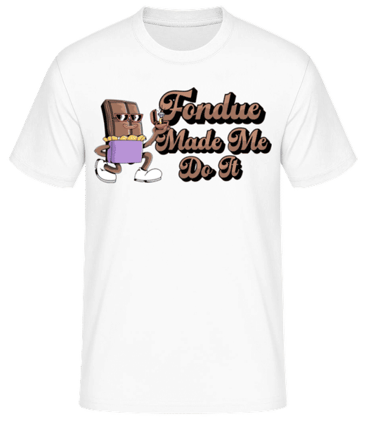 Aperçu: Fondue Made Me Do It - T-shirt standard Homme - Blanc - Devant