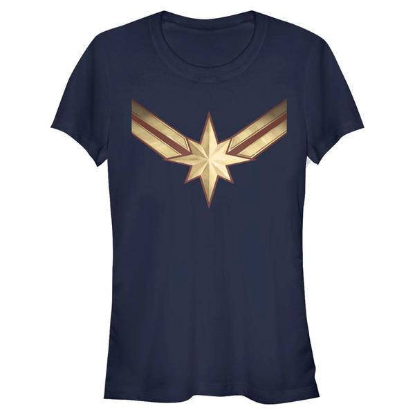 Aperçu: Marvel - Captain Marvel - Captain Marvel Costume Symbol - Femme T-shirt - Bleu marine - Devant