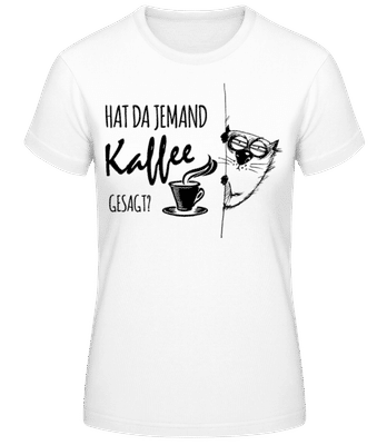 Kaffee Katze - Frauen Basic T-Shirt - Weiß - Vorne