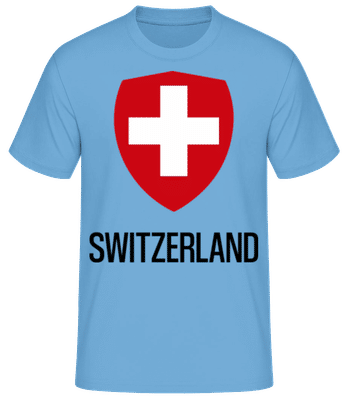 Switzerland Wappen - T-shirt standard Homme - Bleu clair - Devant