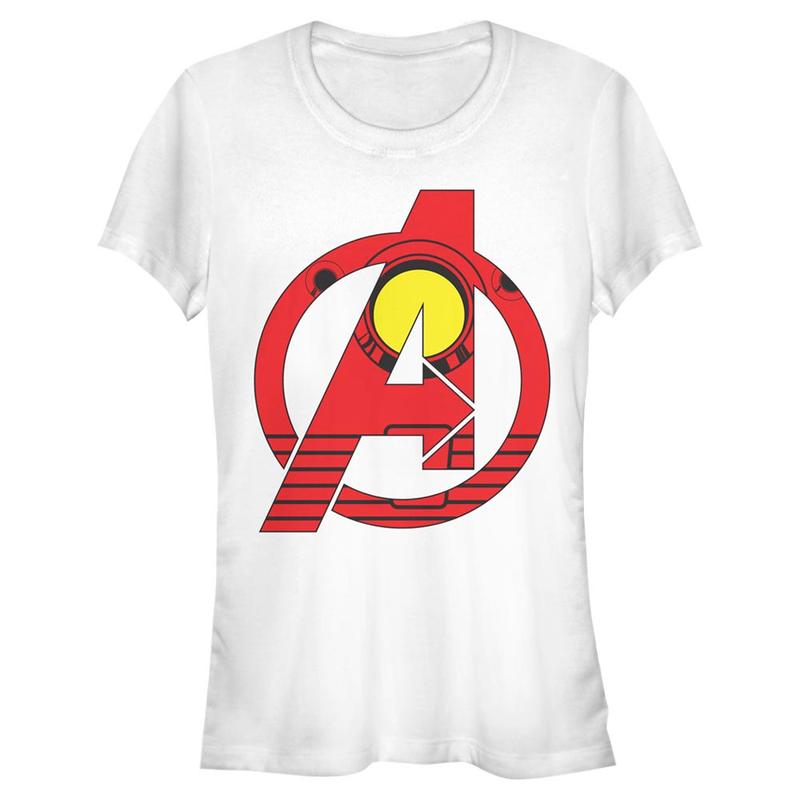Vista previa: Marvel - Logo Avenger Iron Man - Mujeres Camiseta - Blanco - delante