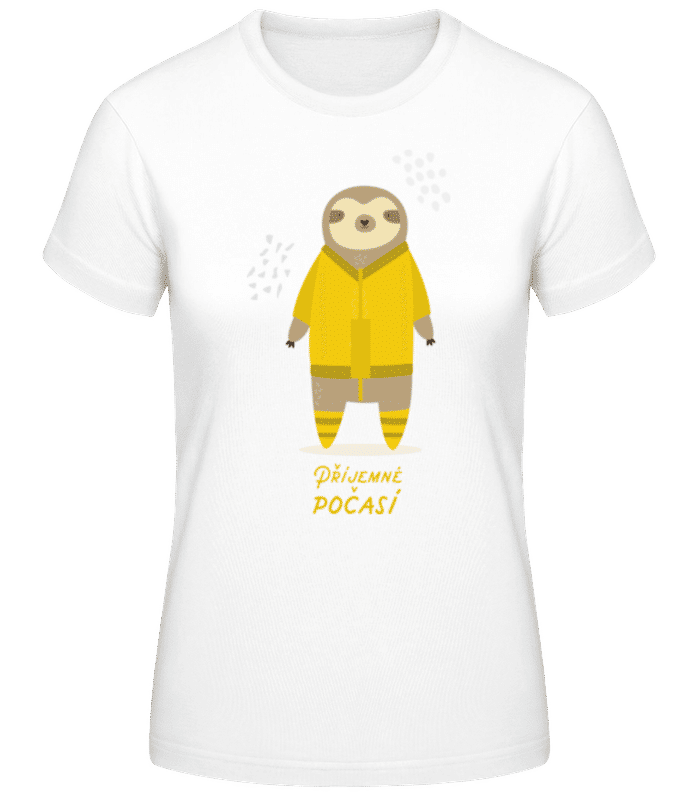 Náhled: Příjemné Počasí - Dámské basic tričko - Bílá - Napřed