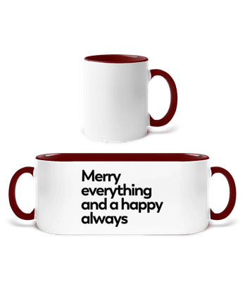 Merry Everything Happy Always - Taza bicolor - Blanco / Burdeos - delante
