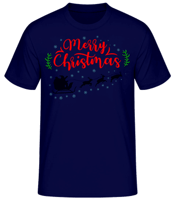 Merry Christmas Red - Pánske basic tričko - Namornícka modrá - Predné