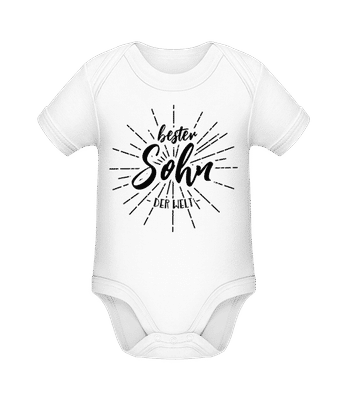Bester Sohn Der Welt - Baby Bio Strampler - Weiß - Vorne
