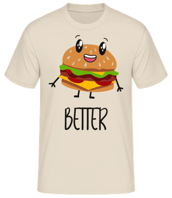 Better Together Burger - Männer Basic T-Shirt - Creme - Vorne