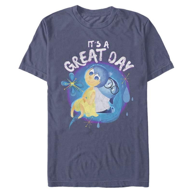 Preview: Pixar - Inside Out - Joy & Sadness Great Day - Men's T-Shirt - Navy - Front