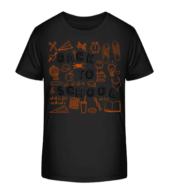 Back To School Symbols - T-shirt bio Enfant Stanley Stella 2.0 - Noir - Devant