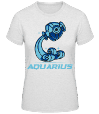 Mecha Robotic Zodiac Sign Aquarius - Frauen Basic T-Shirt - Grau meliert - Vorne