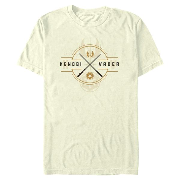 Aperçu: Star Wars - Obi-Wan Kenobi - Obi-Wan Kenobi & Darth Vader Light Saber Crest - Homme T-shirt - Crème - Devant