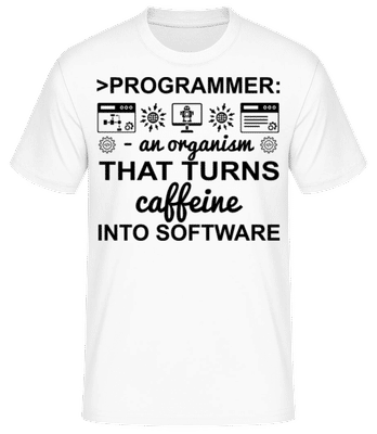 Caffeine Into Software - T-shirt standard Homme - Blanc - Devant