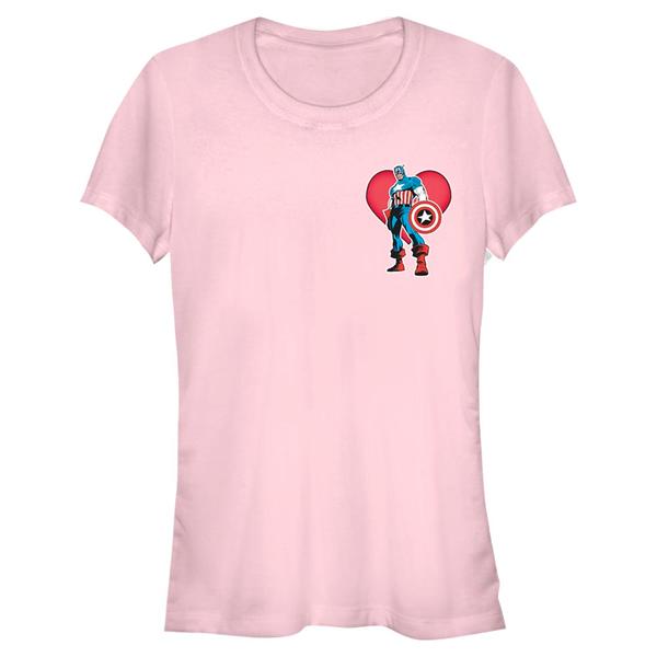 Aperçu: Marvel - Avengers - Captain America Heart - Femme T-shirt - Rose - Devant