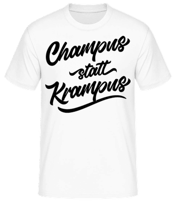 Champus Statt Krampus - Männer Basic T-Shirt - Weiß - Vorne