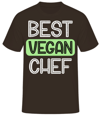Best Vegan Chef - Pánske basic tričko - Hnedá - Predné