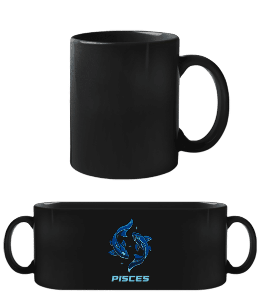 Aperçu: Mecha Robotic Zodiac Sign Pisces - Tasse Noire - Noir - Devant
