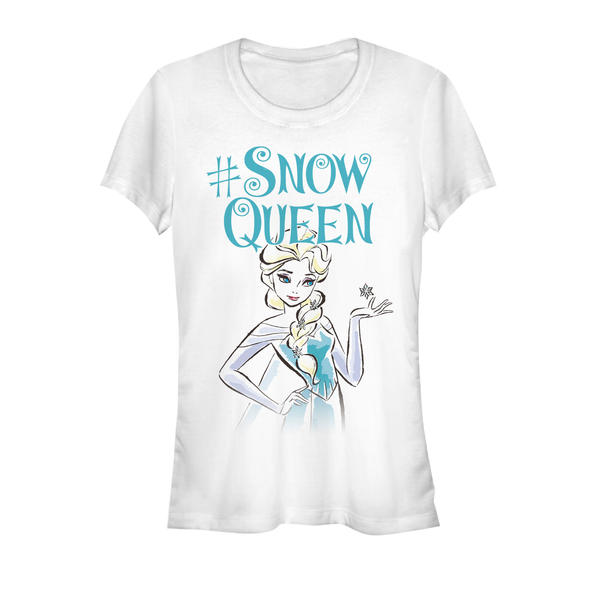 Aperçu: Disney - La Reine des neiges - Elsa Queen - Femme T-shirt - Blanc - Devant