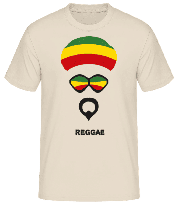 Vista previa: Reggae Face - Camiseta básica para hombre - Crema - delante