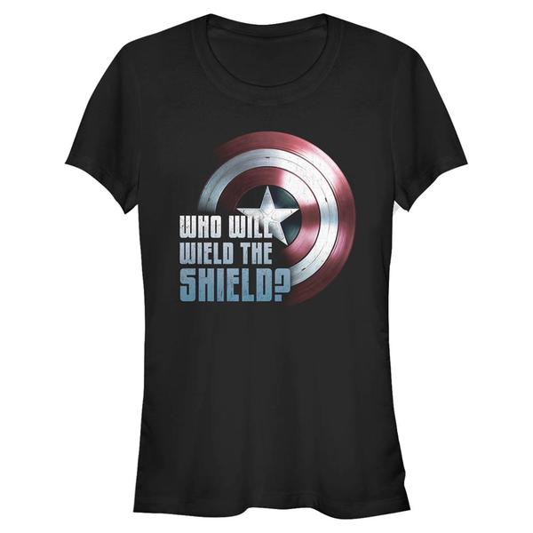 Aperçu: Marvel - Falcon et le soldat de l'hiver - Logo Wielding the Shield - Femme T-shirt - Noir - Devant