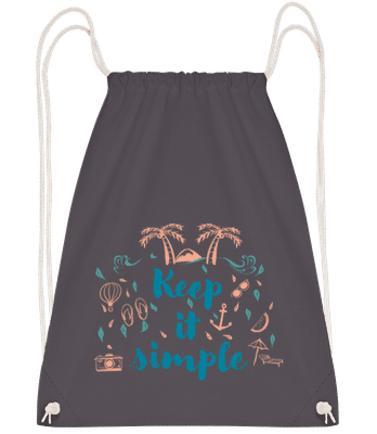 Keep It Simple - Drawstring batoh se šňůrkami - Antracit - Napřed