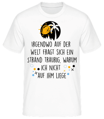 Trauriger Strand - Männer Basic T-Shirt - Weiß - Vorne