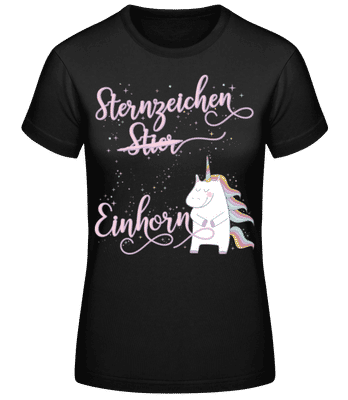 Sternzeichen Einhorn Stier - Frauen Basic T-Shirt - Schwarz - Vorne