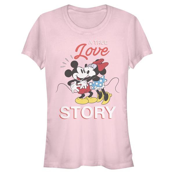 Preview: Disney - Mickey Mouse - Mickey & Minnie True Love Story - Women's T-Shirt - Pink - Front