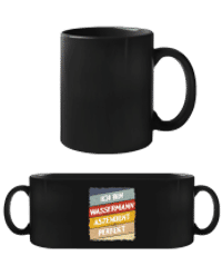 Wassermann Aszendent Perfekt Retro Stil - Schwarze Tasse - Schwarz - Vorne