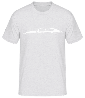 'Porsche Panamera 970' Silhouette - Pánské basic tričko - Melírově šedá - Napřed