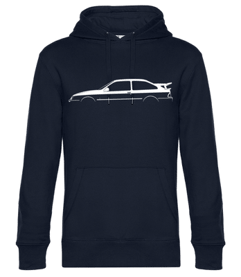 'Ford Sierra RS500 Cosworth' Silhouette - Pánska štandardná mikina s kapucňou - Namornícka modrá - Predné