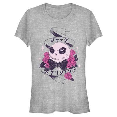 Disney Classics - Nightmare Before Christmas - Jack Cutie Kanji - Halloween - Women's T-Shirt - Heather grey - Front