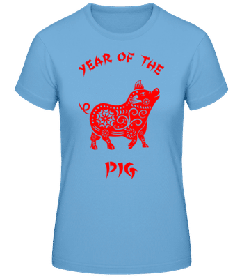 Chinese Zodiac Year Of The Pig - T-shirt standard Femme - Bleu clair - Devant
