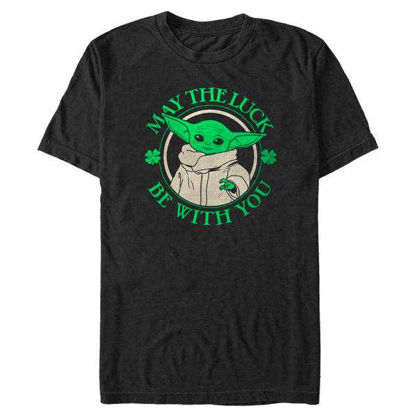 Vorschau: Star Wars - The Mandalorian - Grogu Luck Of The - Männer T-Shirt - Schwarz - Vorne